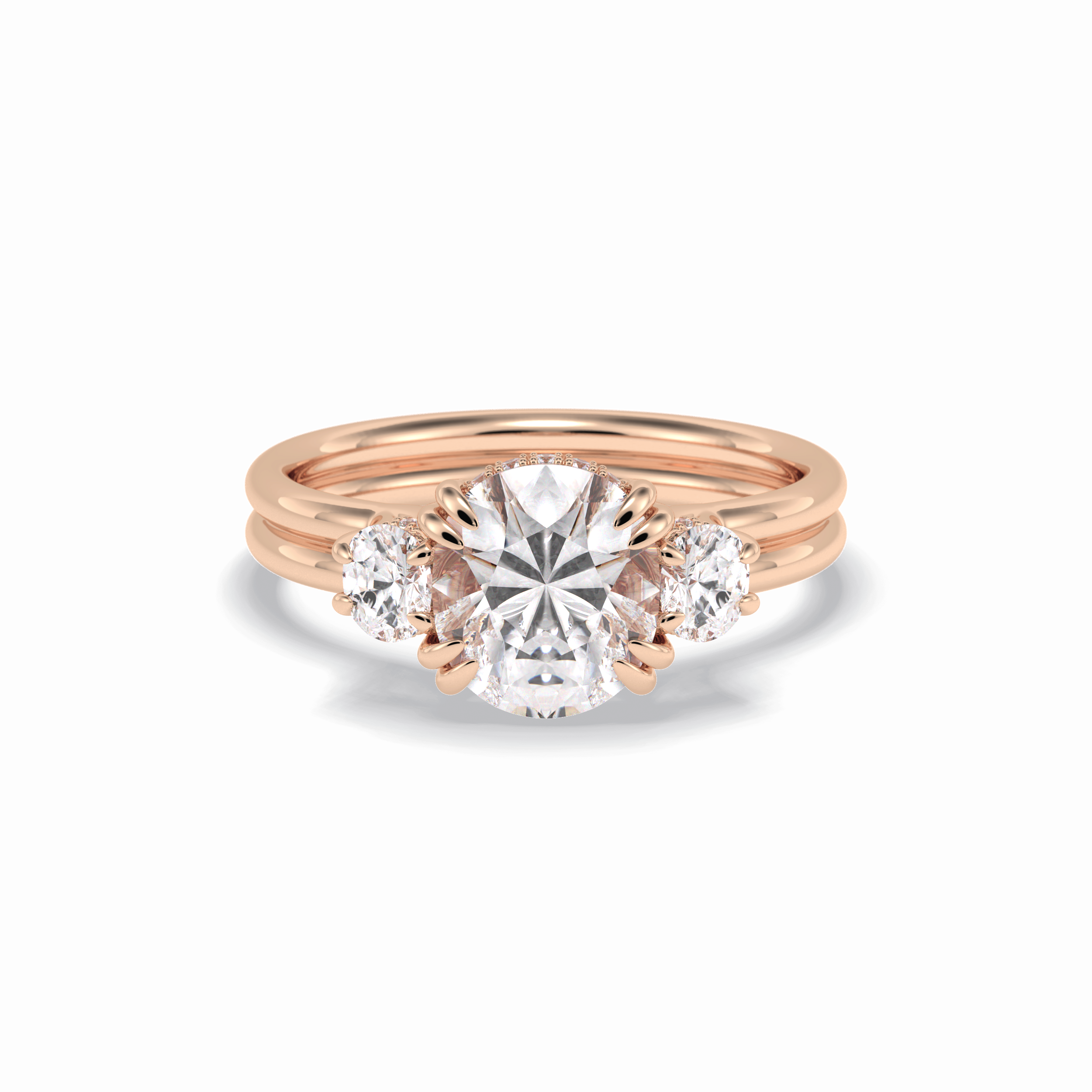 Round Three Stones Lab Grown Diamond Engagement Ring
