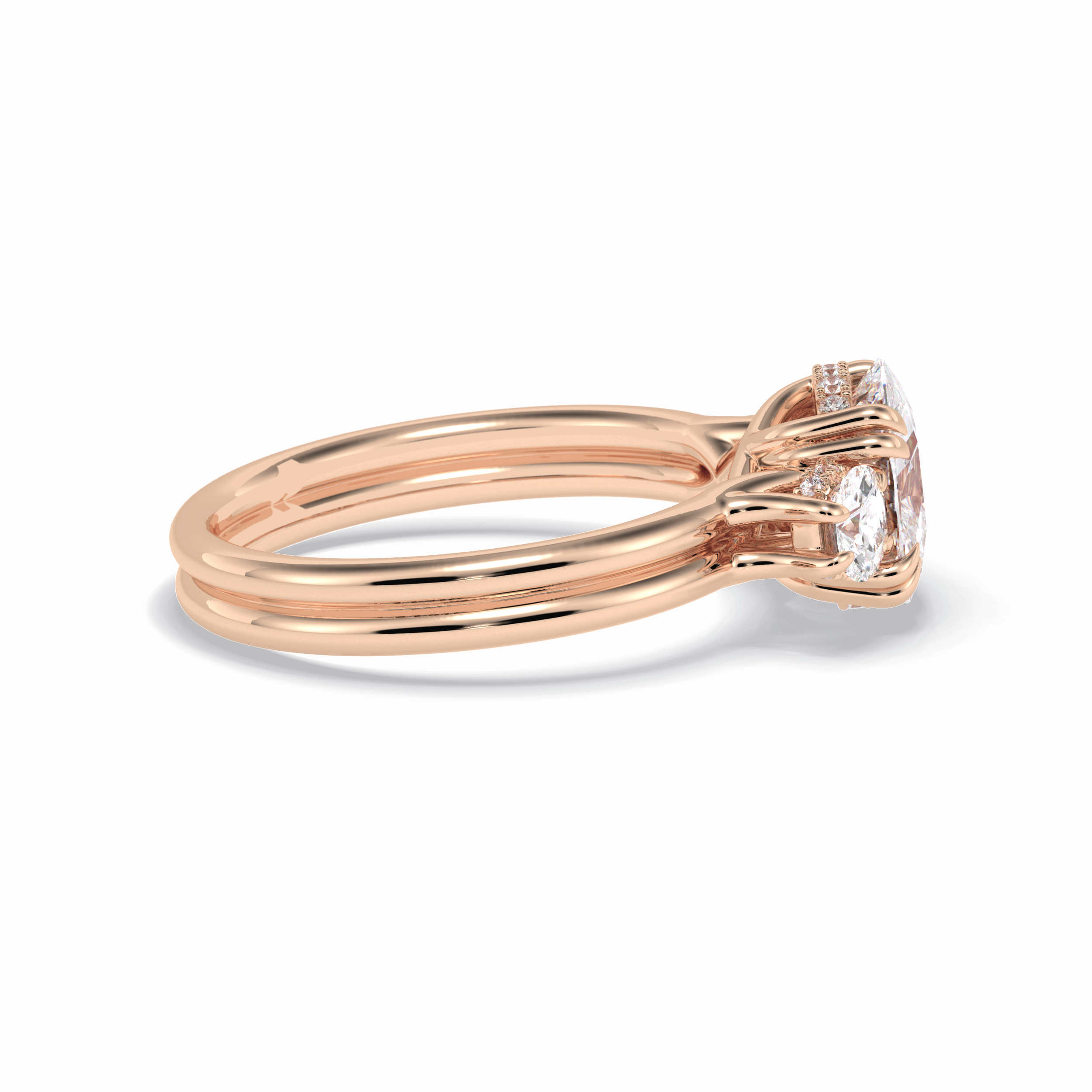 Round Three Stones Lab Grown Diamond Engagement Ring