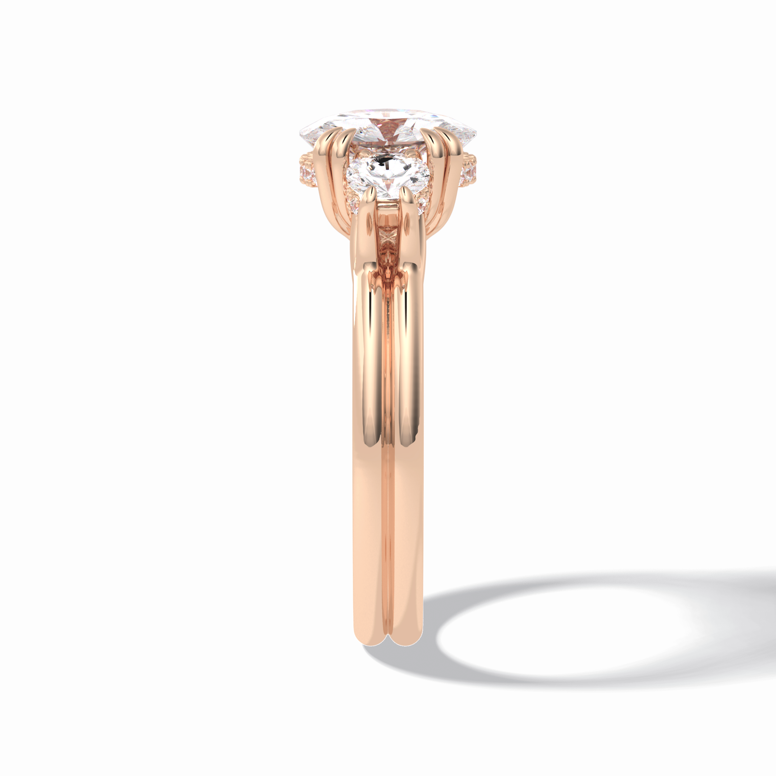 Round Three Stones Lab Grown Diamond Engagement Ring