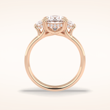3 CT Round Shaped Three Stone Moissanite Engagement Ring