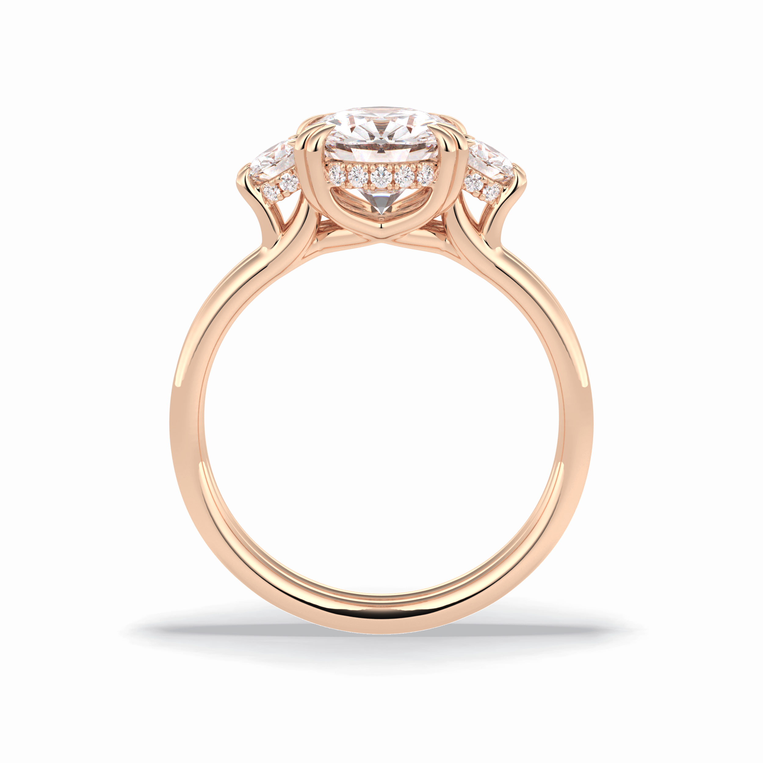 Round Three Stones Lab Grown Diamond Engagement Ring