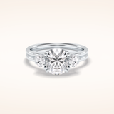 3 CT Round Shaped Three Stone Moissanite Engagement Ring