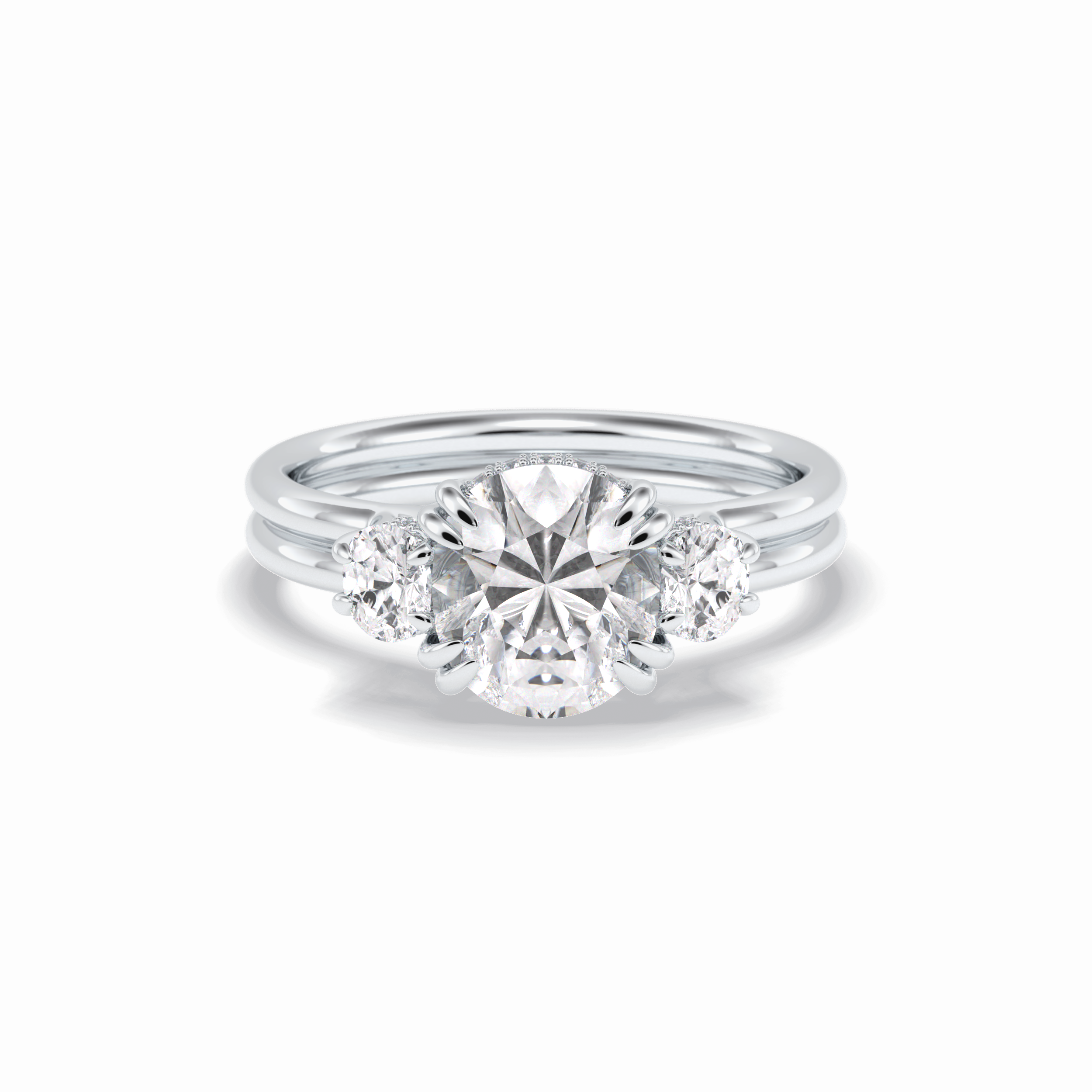 Round Three Stones Lab Grown Diamond Engagement Ring