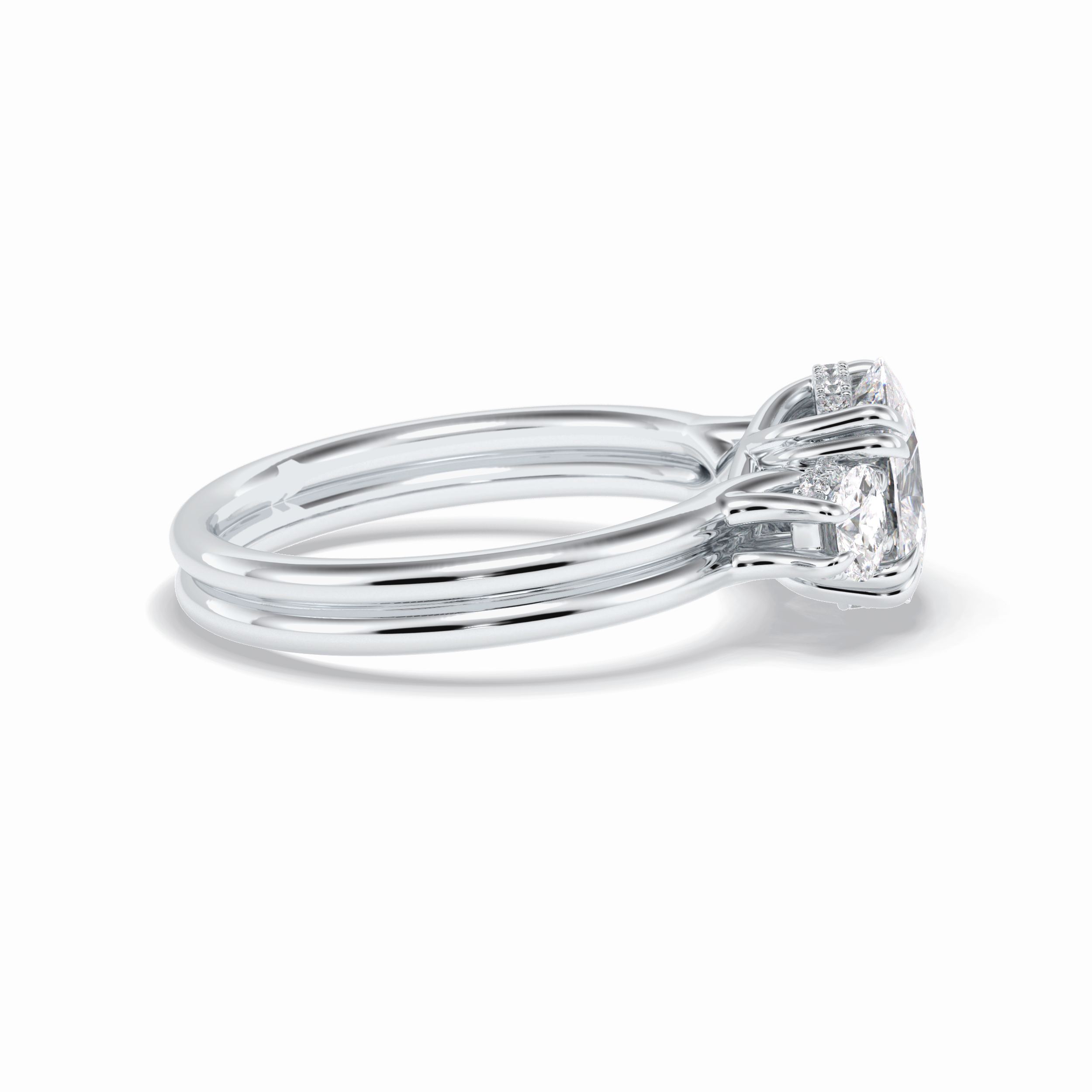Round Three Stones Lab Grown Diamond Engagement Ring