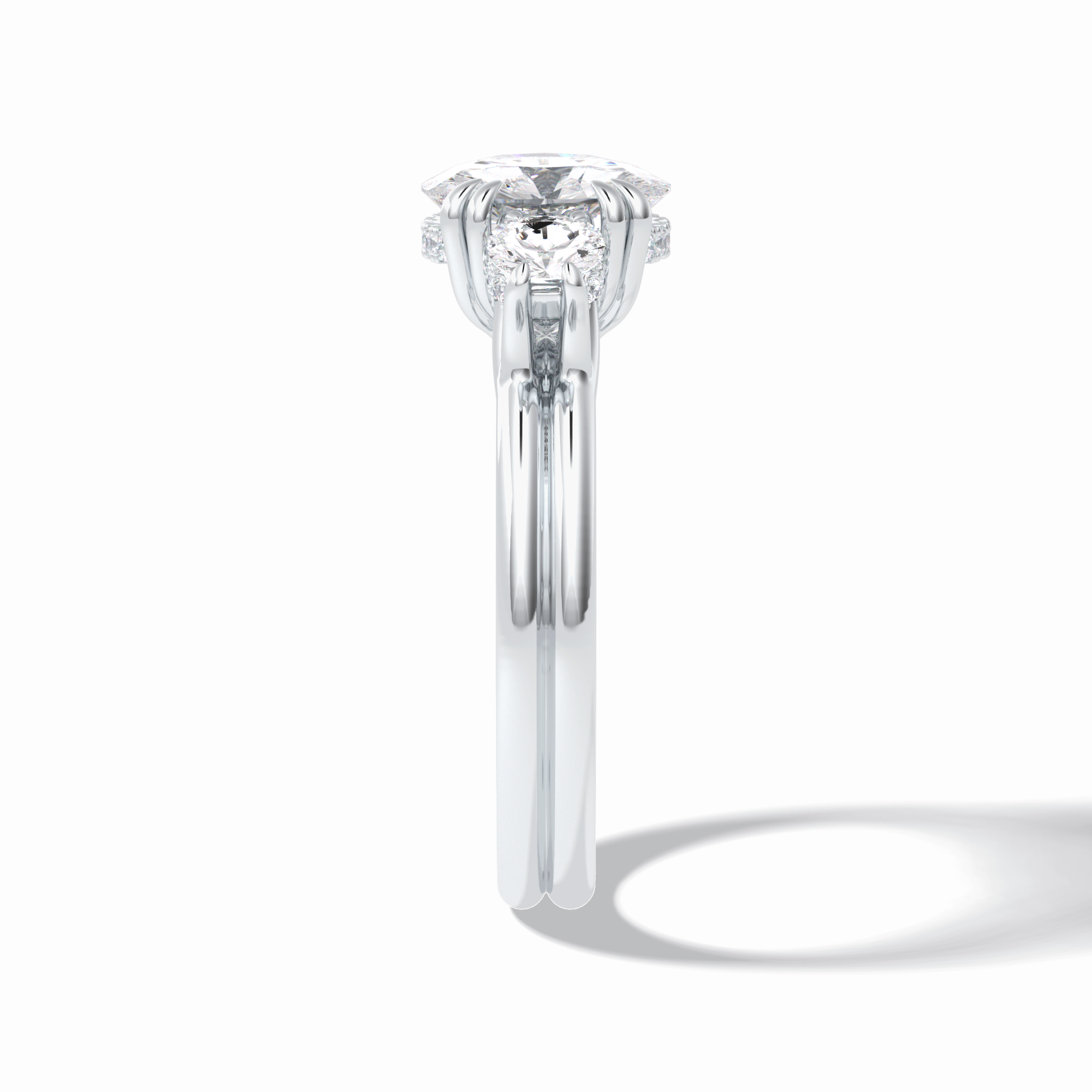 Round Three Stones Lab Grown Diamond Engagement Ring