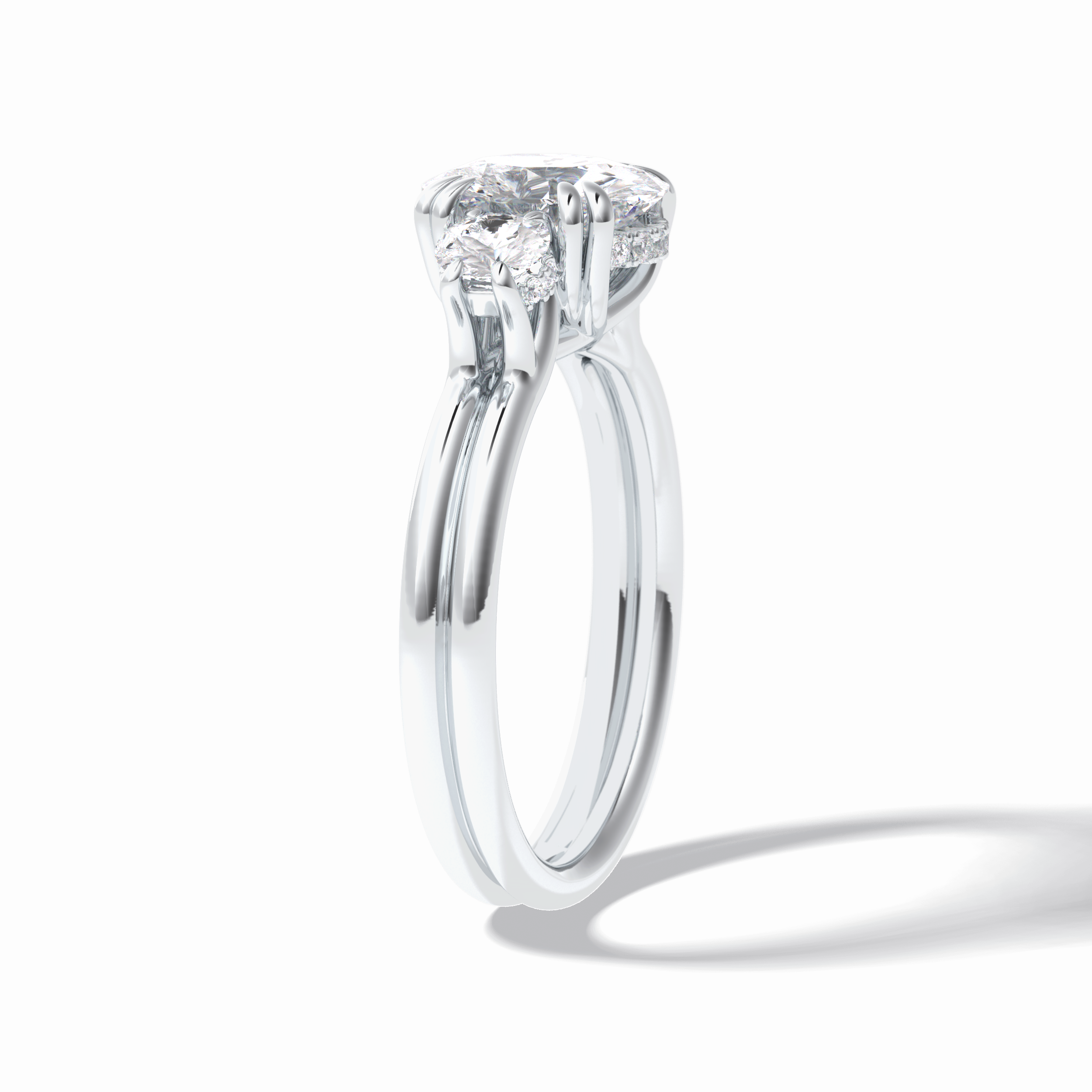 Round Three Stones Lab Grown Diamond Engagement Ring