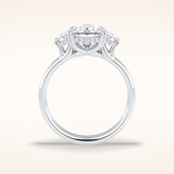 3 CT Round Shaped Three Stone Moissanite Engagement Ring