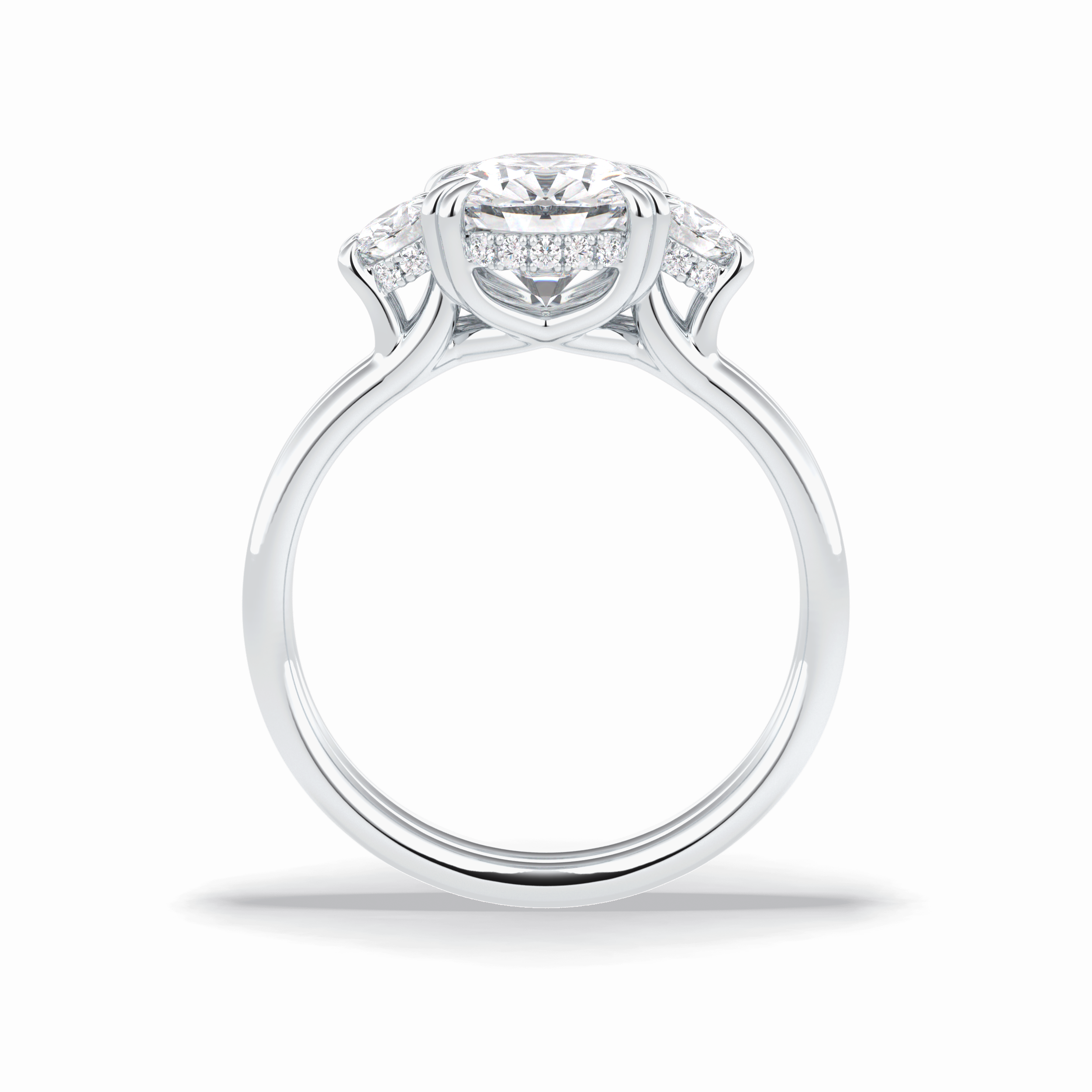 Round Three Stones Lab Grown Diamond Engagement Ring