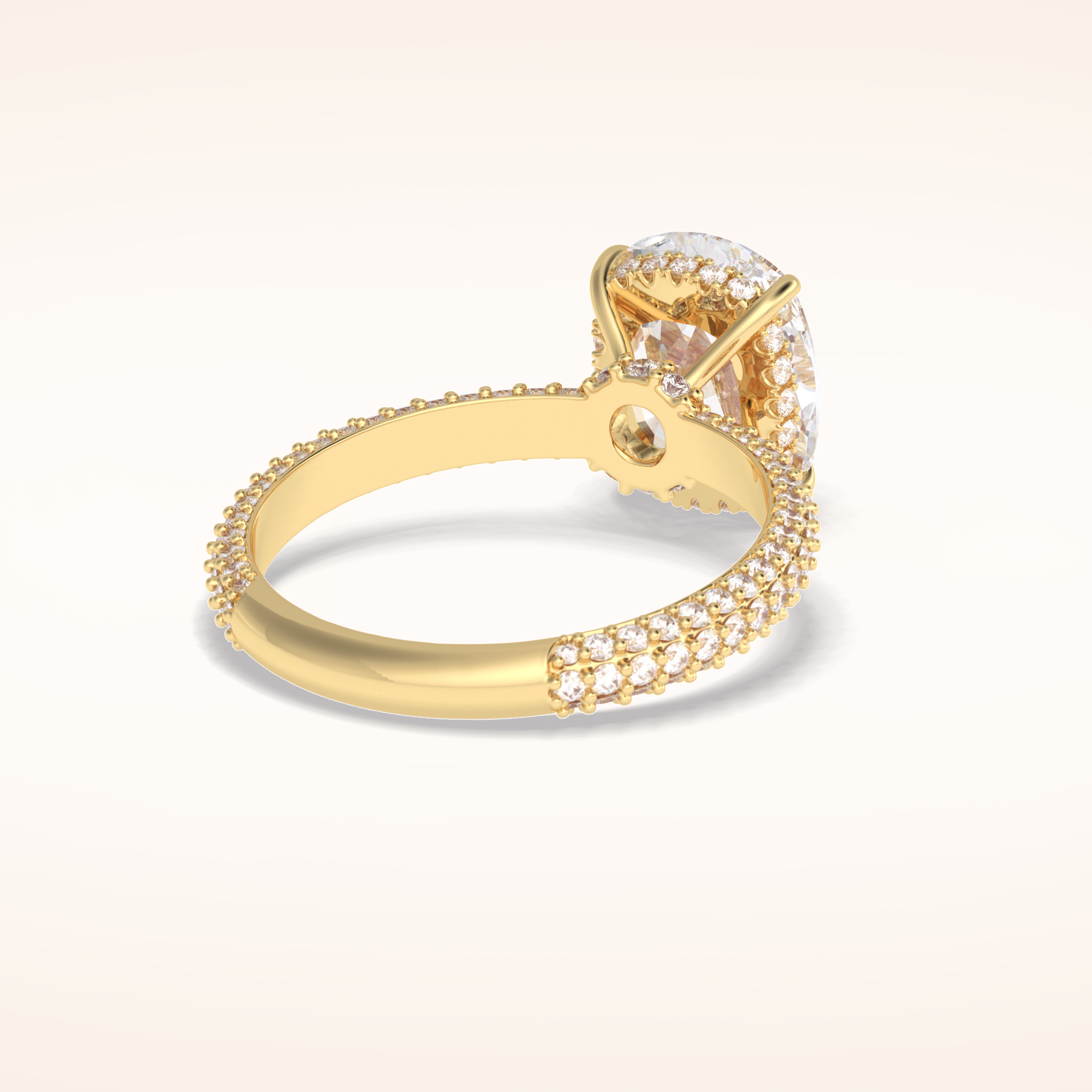 3.99 CT Cushion Shaped Pave Moissanite Engagement Ring