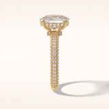 3.99 CT Cushion Shaped Pave Moissanite Engagement Ring
