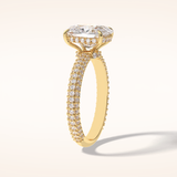 3.99 CT Cushion Shaped Pave Moissanite Engagement Ring