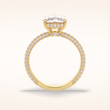 3.99 CT Cushion Shaped Pave Moissanite Engagement Ring