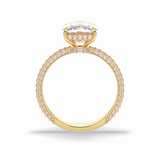 Cushion Hidden Halo & PaveLab Grown Diamond Engagement Ring