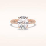3.99 CT Cushion Shaped Pave Moissanite Engagement Ring