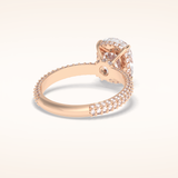 3.99 CT Cushion Shaped Pave Moissanite Engagement Ring