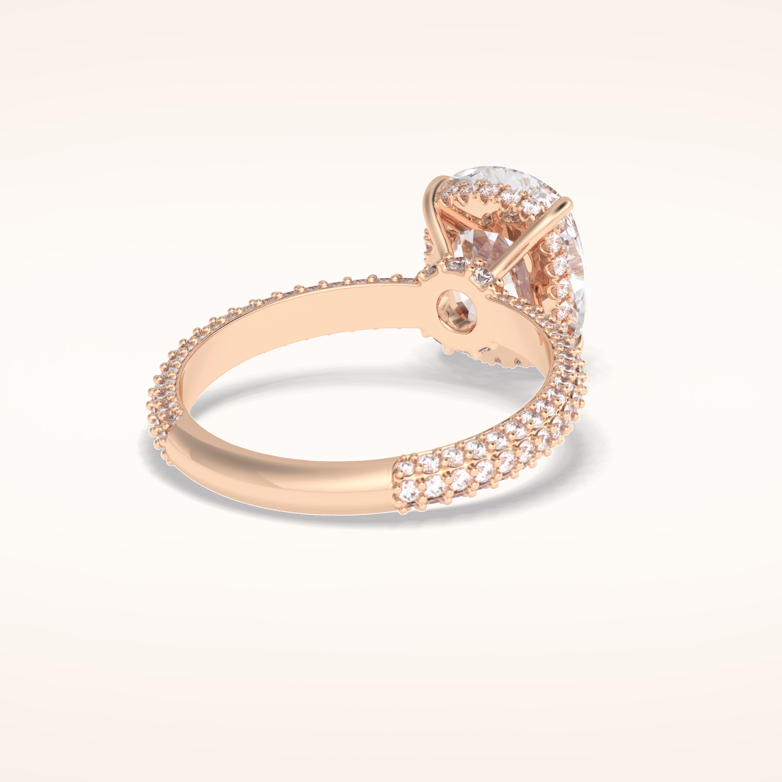 3.99 CT Cushion Shaped Pave Moissanite Engagement Ring