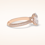 3.99 CT Cushion Shaped Pave Moissanite Engagement Ring