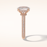 3.99 CT Cushion Shaped Pave Moissanite Engagement Ring