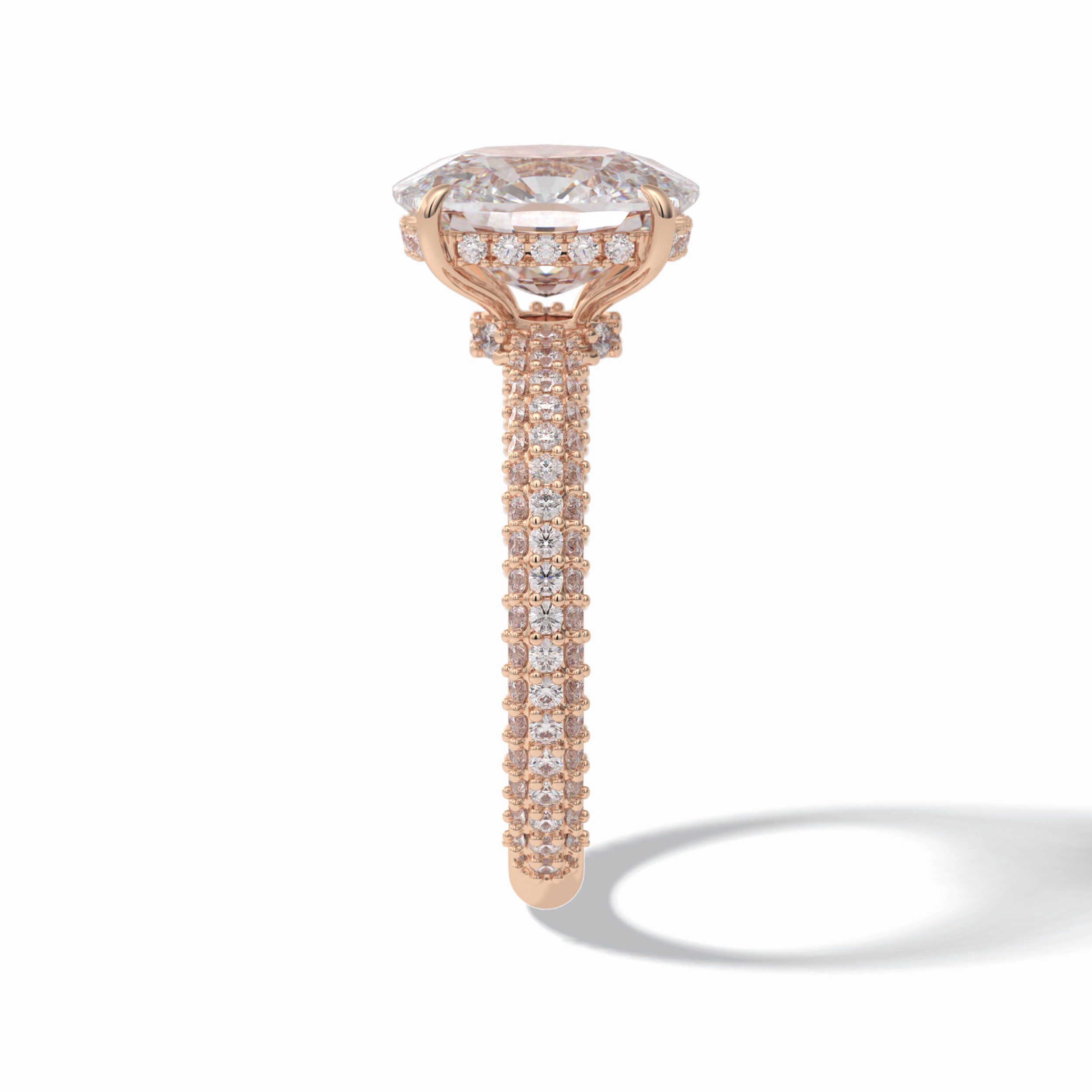 Cushion Hidden Halo & PaveLab Grown Diamond Engagement Ring