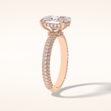 3.99 CT Cushion Shaped Pave Moissanite Engagement Ring