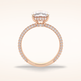 3.99 CT Cushion Shaped Pave Moissanite Engagement Ring