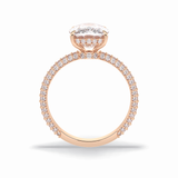 Cushion Hidden Halo & PaveLab Grown Diamond Engagement Ring