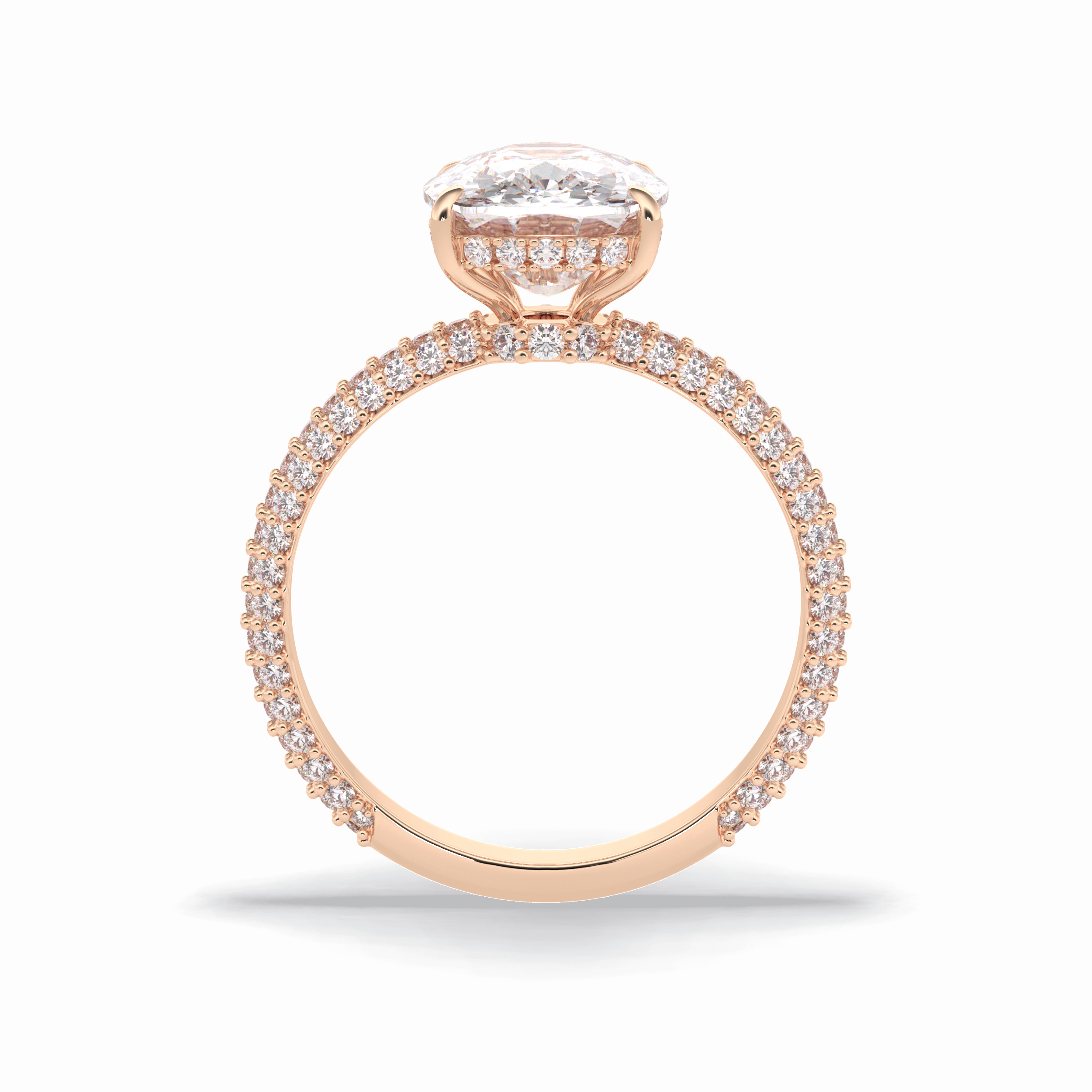 Cushion Hidden Halo & PaveLab Grown Diamond Engagement Ring