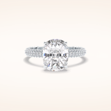 3.99 CT Cushion Shaped Pave Moissanite Engagement Ring