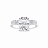 Cushion Hidden Halo & PaveLab Grown Diamond Engagement Ring
