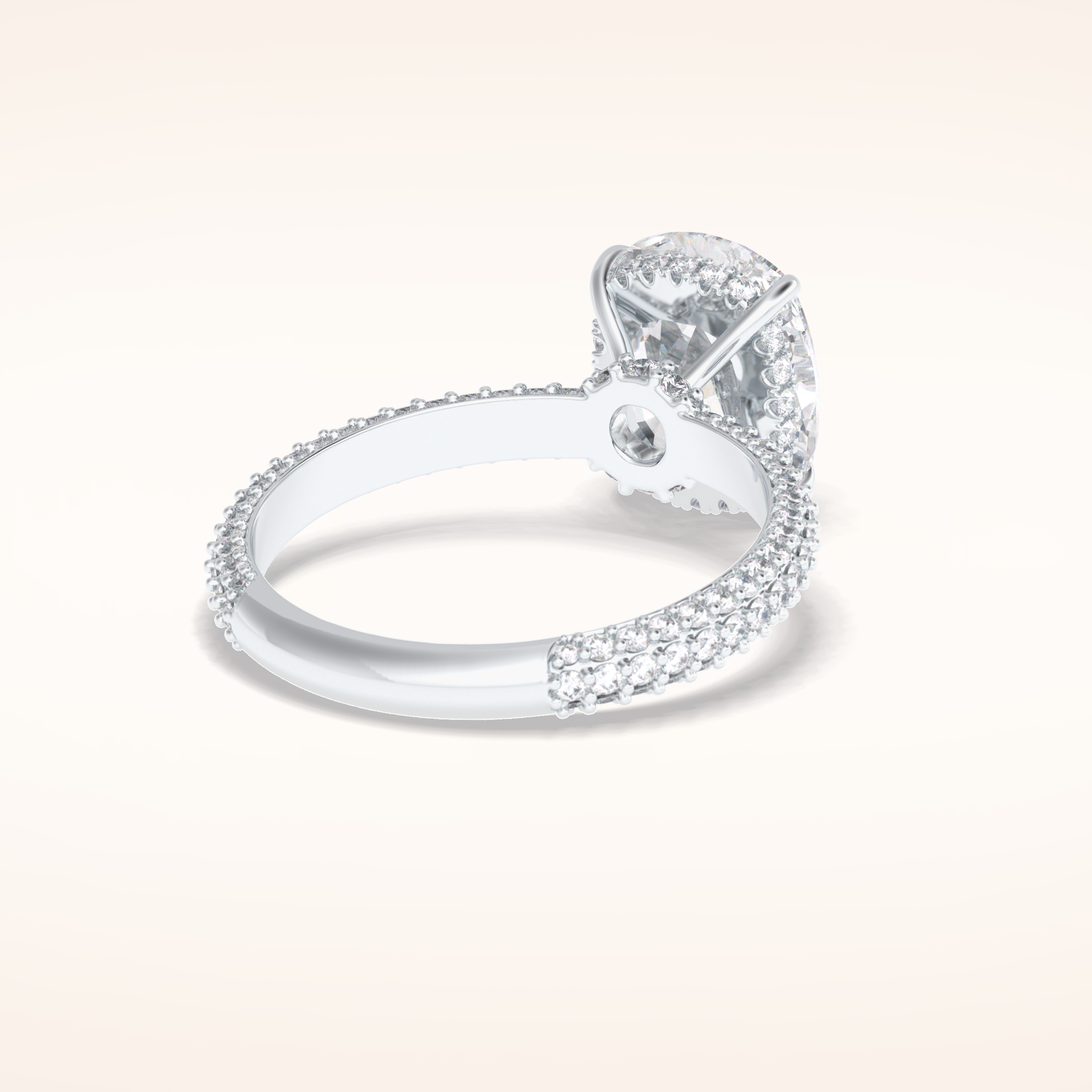3.99 CT Cushion Shaped Pave Moissanite Engagement Ring