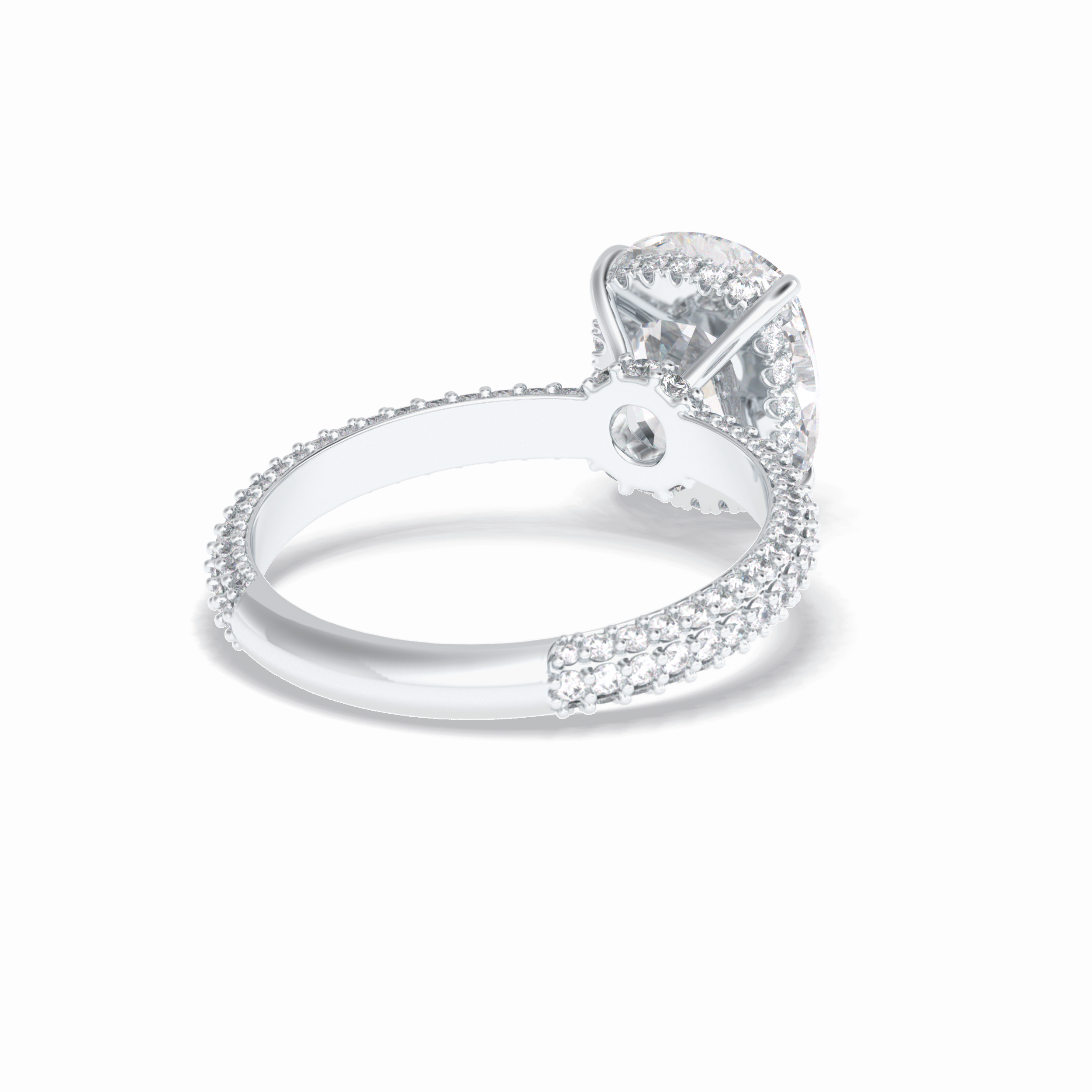 Cushion Hidden Halo & PaveLab Grown Diamond Engagement Ring