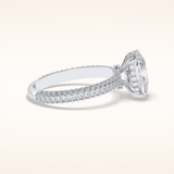3.99 CT Cushion Shaped Pave Moissanite Engagement Ring