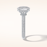 3.99 CT Cushion Shaped Pave Moissanite Engagement Ring