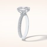 3.99 CT Cushion Shaped Pave Moissanite Engagement Ring