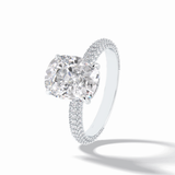 Cushion Hidden Halo & PaveLab Grown Diamond Engagement Ring