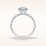 3.99 CT Cushion Shaped Pave Moissanite Engagement Ring