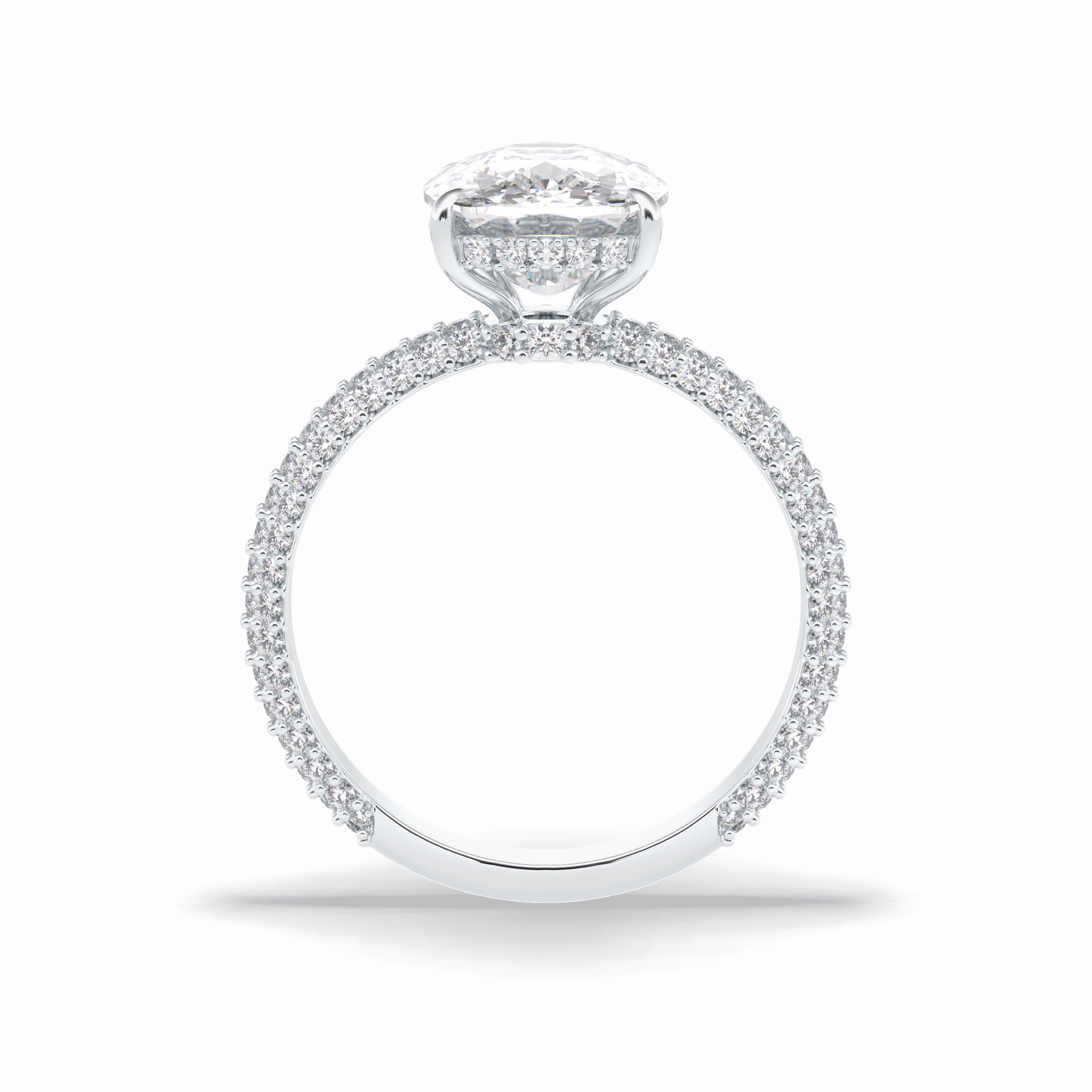Cushion Hidden Halo & PaveLab Grown Diamond Engagement Ring