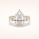 1.29 CT Pear Shaped Three Stone Moissanite Engagement Ring