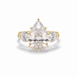 Pear Hidden Halo & Three Stones Lab Grown Diamond Engagement Ring