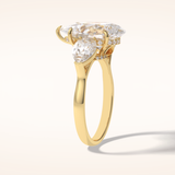 1.29 CT Pear Shaped Three Stone Moissanite Engagement Ring