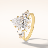 1.29 CT Pear Shaped Three Stone Moissanite Engagement Ring