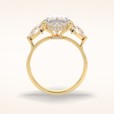 1.29 CT Pear Shaped Three Stone Moissanite Engagement Ring