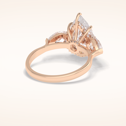 1.29 CT Pear Shaped Three Stone Moissanite Engagement Ring