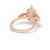 Pear Hidden Halo & Three Stones Lab Grown Diamond Engagement Ring