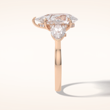 1.29 CT Pear Shaped Three Stone Moissanite Engagement Ring