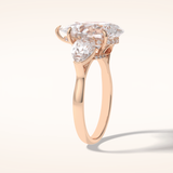 1.29 CT Pear Shaped Three Stone Moissanite Engagement Ring
