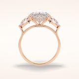 1.29 CT Pear Shaped Three Stone Moissanite Engagement Ring