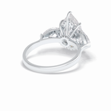 Pear Hidden Halo & Three Stones Lab Grown Diamond Engagement Ring