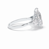 Pear Hidden Halo & Three Stones Lab Grown Diamond Engagement Ring