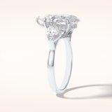 1.29 CT Pear Shaped Three Stone Moissanite Engagement Ring